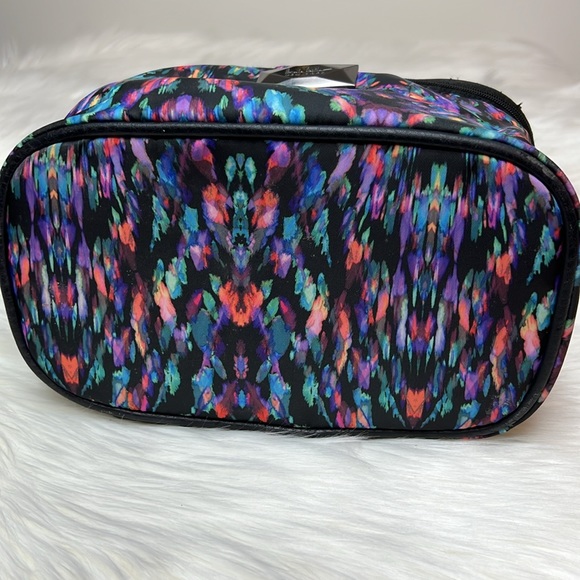 Nicole Miller New York Multi Color Train Case Cosmetic Case Beauty Bag Organizer - Picture 6 of 14